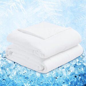 Machine Washable Cooling Comforter, Queen 88x88, Dual-Sided Silky Soft Design